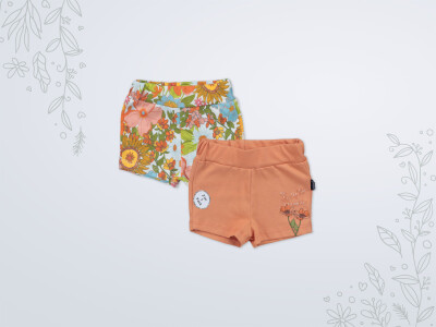 Wholesale Baby Girls 2-Piece Shorts 3-18M Miniworld 1003-18198 Peach