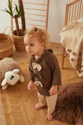 Wholesale Baby Girls 2-Piece Sweater and Pants Set Organic Cotton Patique 1061--121028 - Uludağ Triko