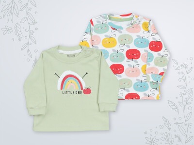 Wholesale Baby Girls 2-Piece Sweatshirt 3-18M Miniworld 1003-16440 Зелёный 