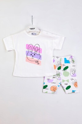 Wholesale Baby Girls 2-Piece T-shirt and Shorts Set 6-18M Tuffy 1099-9508 Экрю