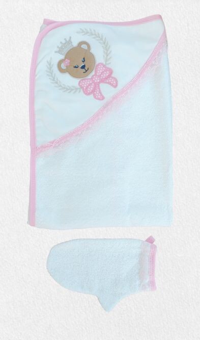 Wholesale Baby Girls 2-Piece Towel Set 0-18M Tomuycuk 1074-55089 - 1