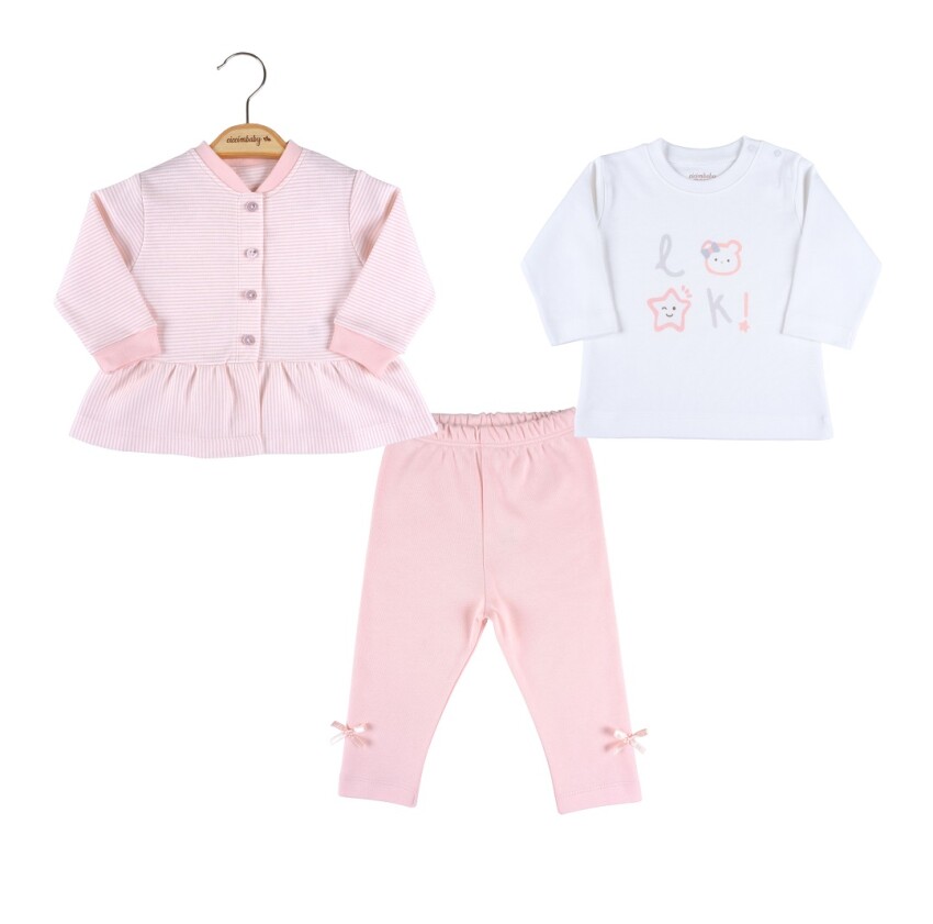 Wholesale Baby Girls 3-Piece Newborn Set 0-9M Ciccimbaby 1043-4845 - 1