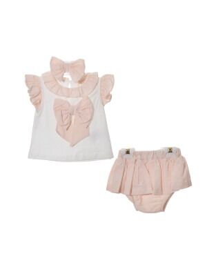 Wholesale Baby Girls 3-Piece T-shirt Set 6-36M Serkon Baby&Kids 1084-M0439 Пудра