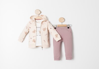 Wholesale Baby Girls 3-Piece Tracksuit Set 9-24M Sani 1068-10017 Sani 1068-10017 - Sani