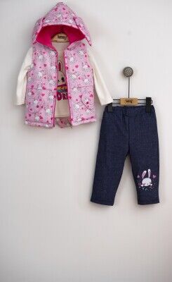 Wholesale Baby Girls 3-Piece Vest Pants and Long Sleeve T-Shirt 6-18M Lummy Baby 2010-9077 - 2