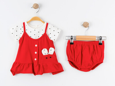Wholesale Baby Girls 3-Pieces Dress, T-shirt and Short Set 9-24M Tofigo 2013-9148 - 5