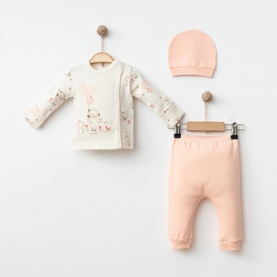 Wholesale Baby Girls 3-Pieces Newborn Set 0-3M Gümüş Baby 2043-005001 - Gümüş Baby (1)