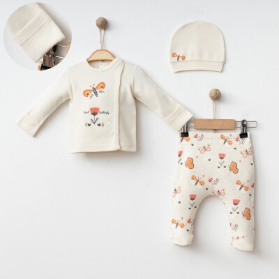 Wholesale Baby Girls 3-Pieces Newborn Set 0-3M Gümüş Baby 2043-005003 - Gümüş Baby (1)