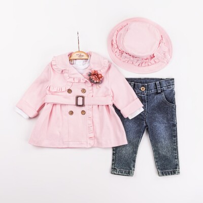 Wholesale Baby Girls 4-Piece Jacket, T-Shirt, Hat and Pants Set 9-24M Miss Lore 1055-5618 - 2