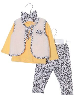 Wholesale Baby Girls 4-Piece Sets With Vest 6-18M Serkon Baby&Kids 1084-M0345 - Serkon Baby&Kids