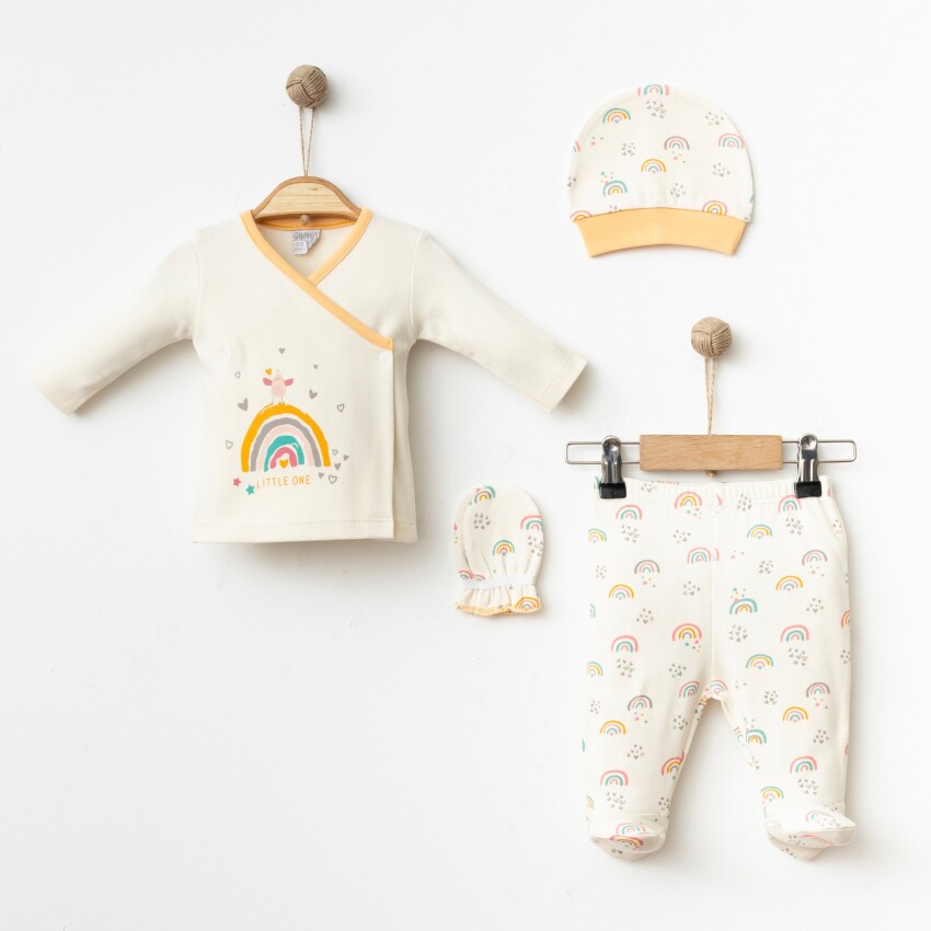 Wholesale Baby Girls 4-Pieces Newborn Set 0-3M Gümüş Baby 2043-00140 - 3