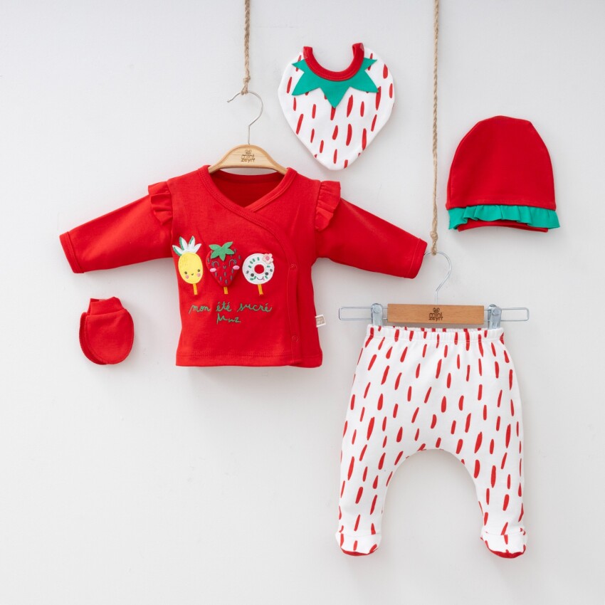 Wholesale Baby Girls 5-Piece Newborn Set 0-3M Minizeyn 2014-7035 - 2