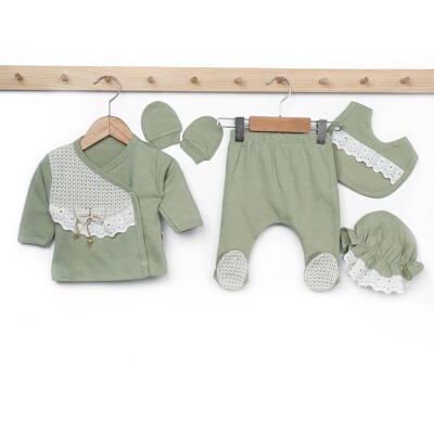 Wholesale Baby Girls 5-Piece Newborn Set 0-3M Minizeyn 2014-7045 Зелёный 