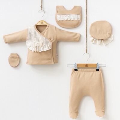 Wholesale Baby Girls 5-Piece Newborn Set 0-3M Minizeyn 2014-7045 Норковый