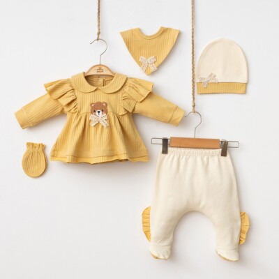 Wholesale Baby Girls 5-Piece Newborn Set 0-3M Minizeyn 2014-7056 Цвет медовой пены 