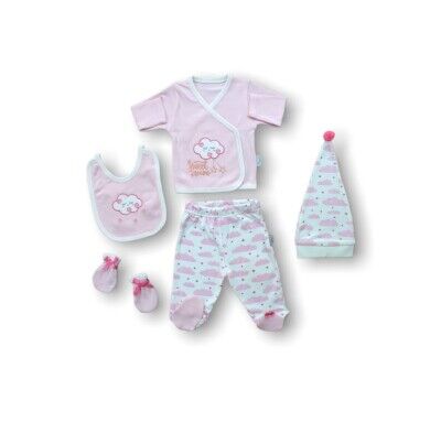 Wholesale Baby Girls 5-Piece Newborn Set 0-3M Tomuycuk 1074-15279 - Tomuycuk