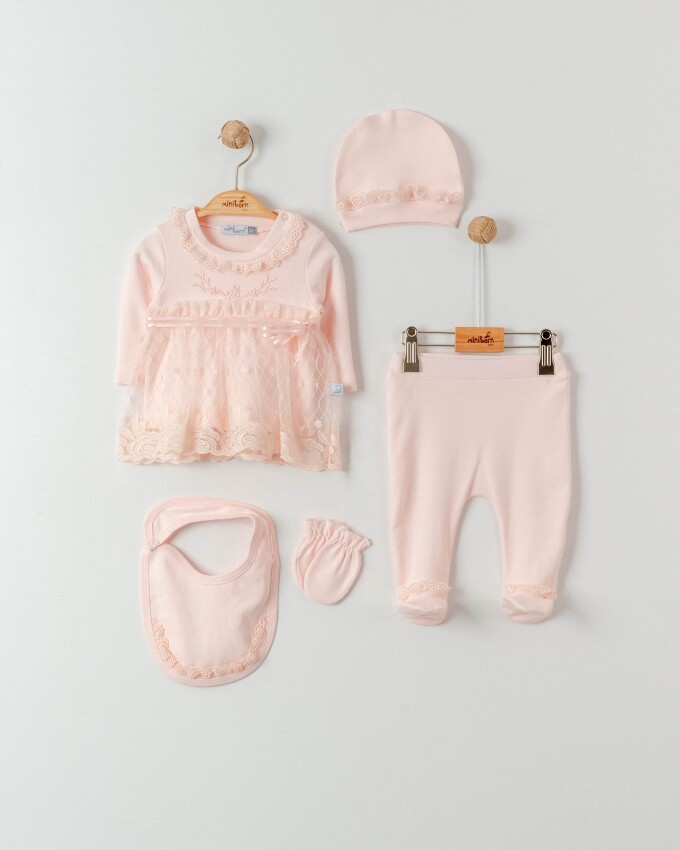 Wholesale Baby Girls 5-Piece Newborn Set 2019-5174 - 3