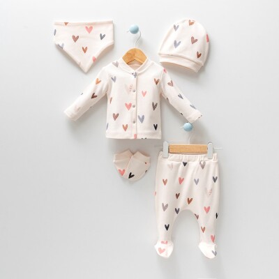 Wholesale Baby Girls 5-Pieces Newborn Set 0-3M Bubbles 2040-1001 - 1