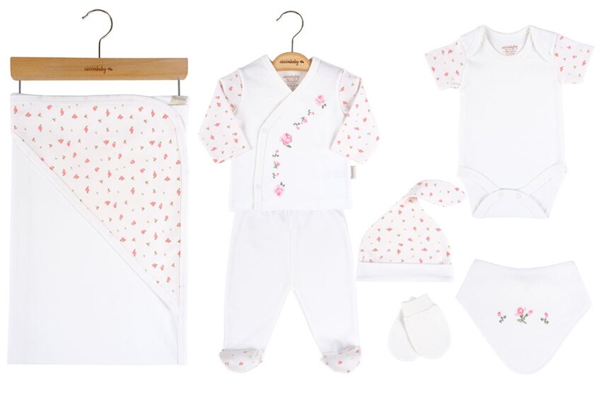 Wholesale Baby Girls 7-Piece Newborn Set 0-3M Ciccimbaby 1043-4865 - 1