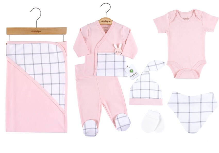 Wholesale Baby Girls 7-Piece Newborn Set 0-3M Ciccimbaby 1043-4866 - 1