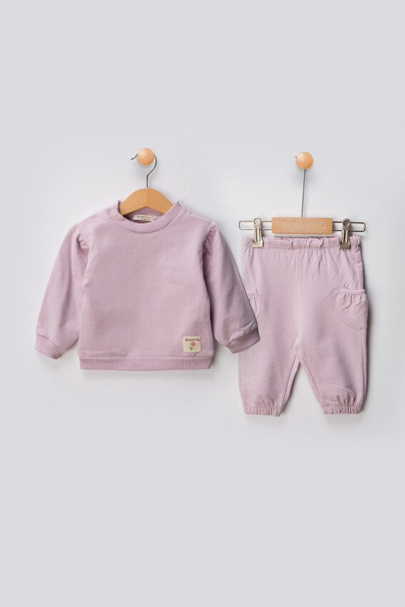 Wholesale Baby Girls Basic Tracksuit Set 6-18M Tuffy 1099-01006 - 3