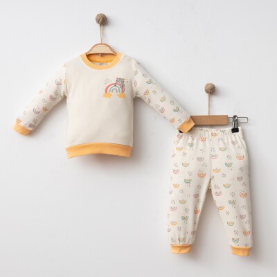 Wholesale Baby Girls Body and Pants Set 6-18M Gümüş Baby 2043-00206 Оранжевый 
