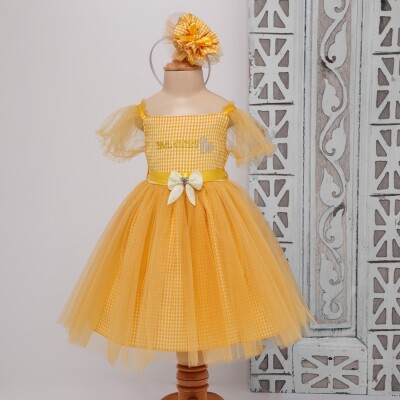 Wholesale Baby Girls Crown Dress 9-24M Bombili 1004-6351 Жёлтый 