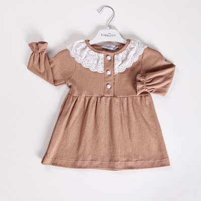 Wholesale Baby Girls Dress 6-18M KidsRoom 1031-5865 Бежевый меланж