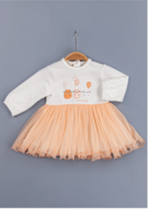 Wholesale Baby Girls Dress 6-24M BabyZ 1097-5395 Лососевый цвет