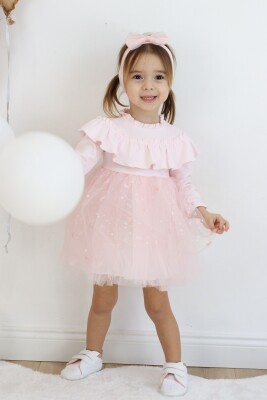 Wholesale Baby Girls Dress 6-24M Serkon Baby&Kids 1084-M0569 Розовый 