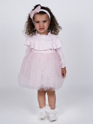 Wholesale Baby Girls Dress 6-24M Serkon Baby&Kids 1084-M0569 Розовый 
