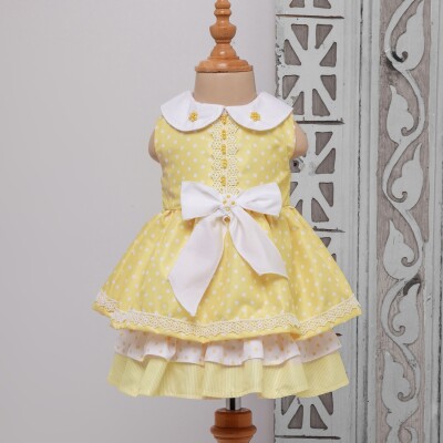 Wholesale Baby Girls Dress 9-24M Bombili 1004-6366 Жёлтый 