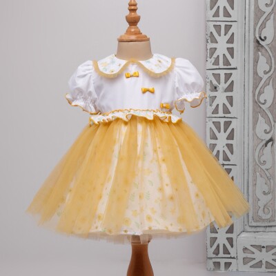 Wholesale Baby Girls Dress 9-24M Bombili 1004-6368 Жёлтый 