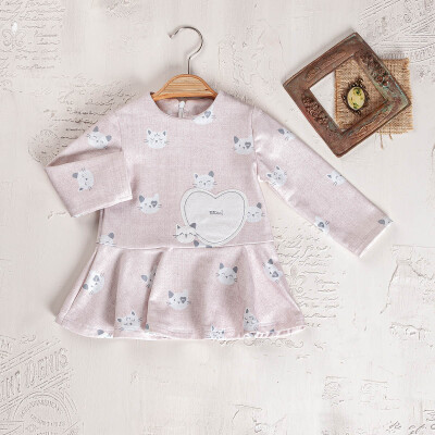 Wholesale Baby Girls Dress 9-24M Elayza 2023-2394 Бежевый 