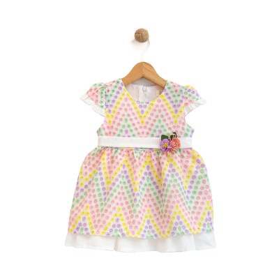 Wholesale Baby Girls Dress 9-24M Lilax 1049-5990 Кремовый цвет 