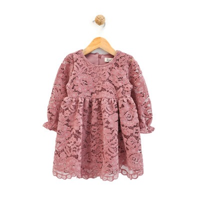 Wholesale Baby Girls Dress 9-24M Lilax 1049-6219 Пыльная роза