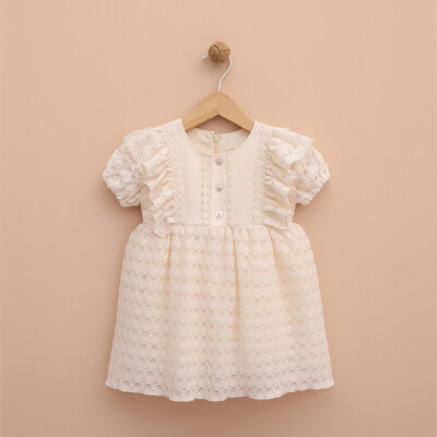 Wholesale Baby Girls Dress 9-24M Lilax 1049-6325 Бежевый 