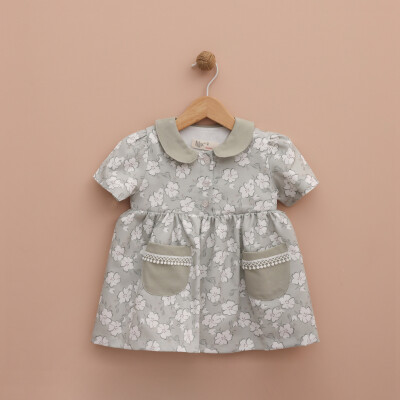 Wholesale Baby Girls Dress 9-24M Lilax 1049-6376 Зелёный 