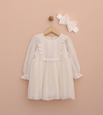 Wholesale Baby Girls Dress 9-24M Lilax 1049-6445 Кремовый цвет 