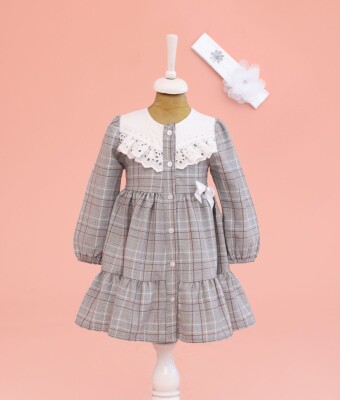 Wholesale Baby Girls Dress 9-24M Lilax 1049-6515 Коричневый 