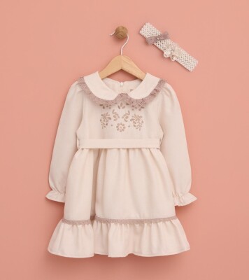 Wholesale Baby Girls Dress 9-24M Lilax 1049-6536 Кремовый цвет 