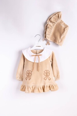 Wholesale Baby Girls Dress and Hat Set 3-12M Minicorn 2018-2330 Бежевый 