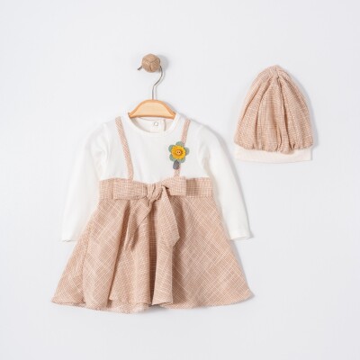 Wholesale Baby Girls Dress and Hat Set 9-24M Tofigo 2013-90222 Бежевый 