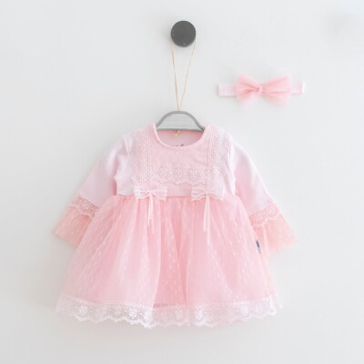 Wholesale Baby Girls Dress and Headband Set 0-12M Miniborn 2019-2201 - Miniborn