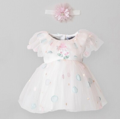 Wholesale Baby Girls Dress and Headband Set 3-18M Miniborn 2019-3134 Розовый 