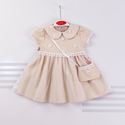 Wholesale Baby Girls Dress with Bag 9-24M Bombili 1004-6377 Бежевый 