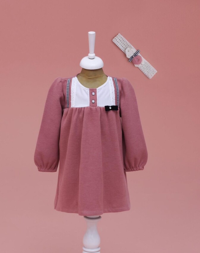 Wholesale Baby Girls Dress with Hairband 9-24m Lilax 1049-6593 - 3