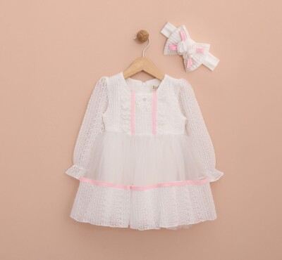 Wholesale Baby Girls Dress with Headband 6-18M Lilax 1049-6443 - Lilax (1)