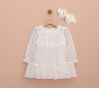 Wholesale Baby Girls Dress with Headband 6-18M Lilax 1049-6443 - 3