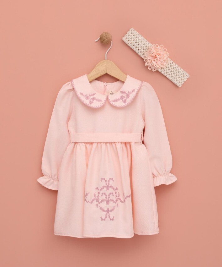 Wholesale Baby Girls Dress with Headband 6-18M Lilax 1049-6531 - 2